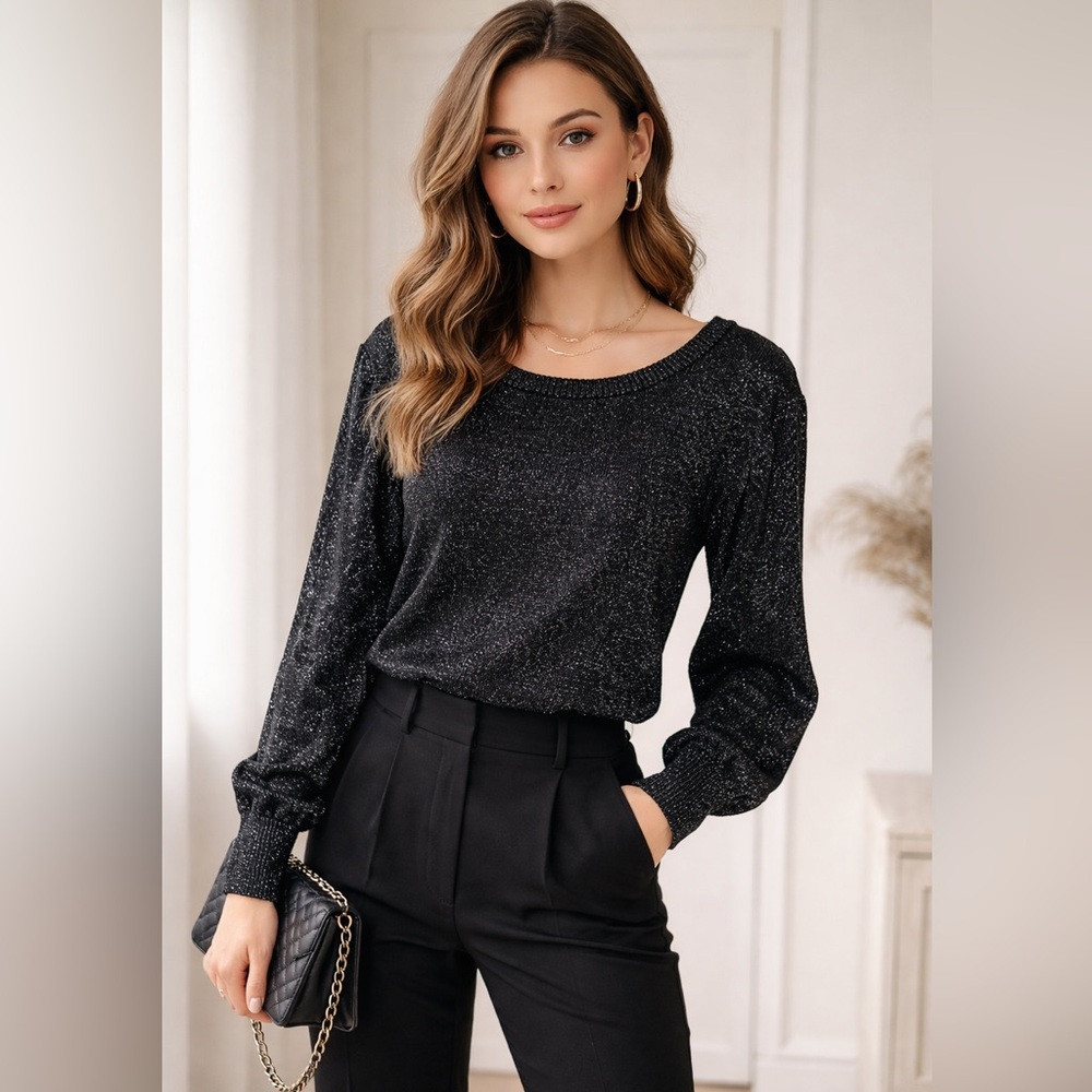 Liz Claiborne Black Sparkle Sweater